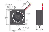 0.45 Cubic Feet Per Minute (ft³/min) Airflow (P) Micro Blower - Dimensional Drawing