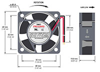 4015-5 Series Brushless Direct Current (DC) Axial Fans - 3