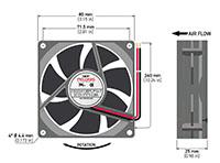 8025-7 Series Brushless Direct Current (DC) Axial Fans - 3