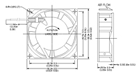 AC Fan PM9225-7 - Dimensional Drawing