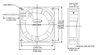 AC Fan PM8083-7 - Dimensional Drawing