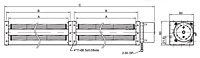 EC Cross Flow Fan JET-40A Series (Double Blower) - Dimensions
