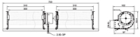 EC Cross Flow Fan JQFT-603030 Series (Double Blower) - Dimensions