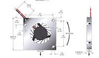 0.57 Cubic Feet Per Minute (ft³/min) Airflow (P) Micro Blower - Dimensional Drawing