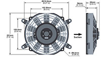 AX12B004-B190 Series Straight Blade Design Brushed Direct Current (DC) Axial Fan - Suction Airflow Direction