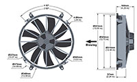 AX12BL009C-B305 Series Curved Blade Design Brushless Direct Current (DC) Axial Fan - Blowing Airflow Direction