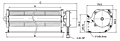 EC Crossflow Fan JQT-045A Series - Dimensions