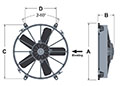 AX12B004-B280 Series &le; 14 Ampere (A) Current and 1295 Cubic Feet Per Minute (ft³/min) Airflow (Q) Straight Blade Design Brushed Direct Current (DC) Axial Fan - Blowing Airflow Direction