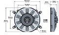AX12B004-B190 Series Straight Blade Design Brushed Direct Current (DC) Axial Fan - Suction Airflow Direction